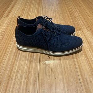 Cole Haan Men's Dark Blue Knit Oxfords